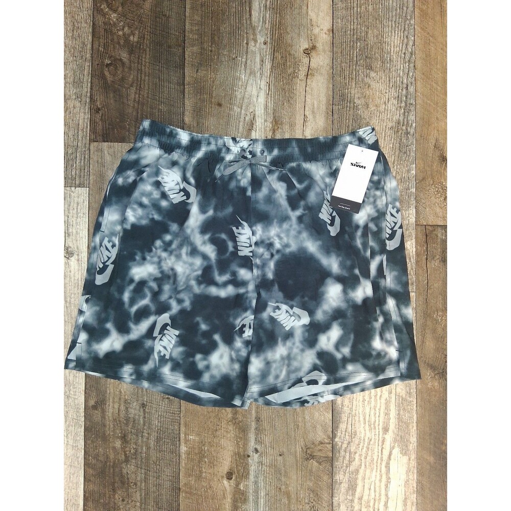 NEW! Men's Nike Gray/Grey Tie Dye Swim Trunks, XL